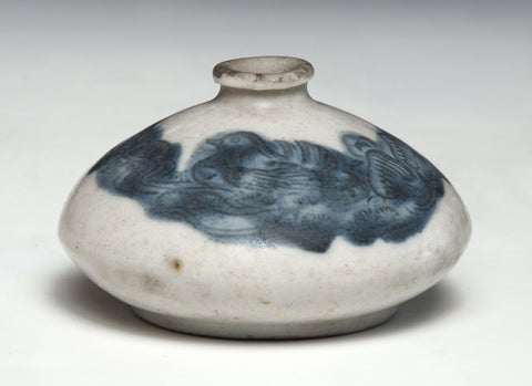 Imari small jar, blue and white