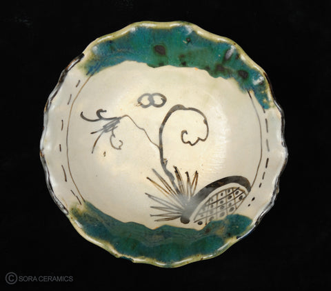 Pottery bowl, Oribe style