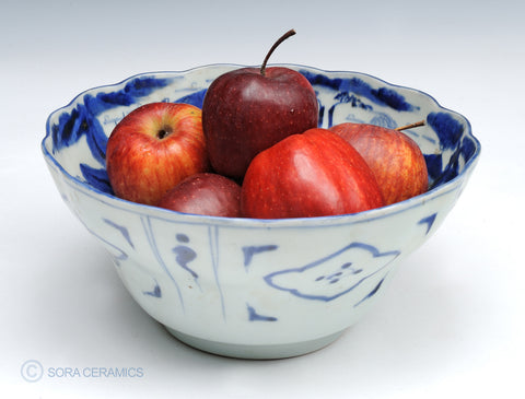 Imari bowl, large, blue and white