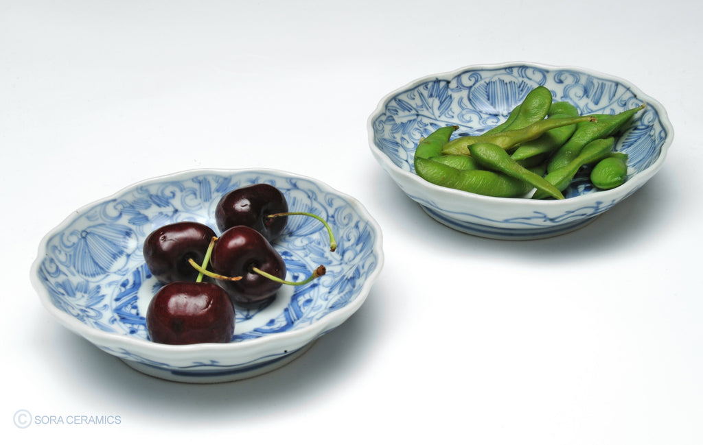 Imari small bowls, light blue and white